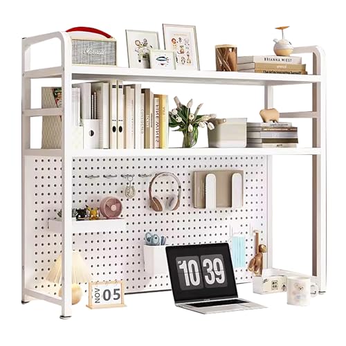 Schreibtischaufsatz aus Metall für Studentenwohnheime, Schreibtisch-Bücherregal mit 2 Ebenen, Computer-Bücherregal, Regale für das Home Office, nur Regalplatte (weiß, 94 cm) von MESCXTY