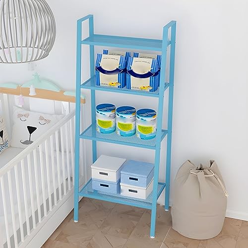 Skandinavisches offenes Leiter-Bücherregal, Metall-Bücherregal, nordisches Schmiedeeisen, trapezförmiges Lagerregal, vom Boden bis zur Decke, mehrschichtig, Balkon, Blume, Mintgrün, 23,6"L x 13,8"B x Skandinavisches offenes Leiter-Bücherregal, Metall-Bücherregal, nordisches Schmiedeeisen, trapezförmiges Lagerregal, vom Boden bis zur Decke, mehrschichtig, Balkon, Blume, Mintgrün, 23,6"L x 13,8"B x von MESCXTY