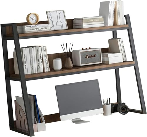 Verstellbares Schreibtisch-Bücherregal – Leiter-Bücherregal für Computer-Desktop, 1/2-stufiges Mehrzweck-Bücherregal für die Arbeitsplatte, Aufbewahrungsregal, Organizer-Rack, Bürobedarf für Zuhause, von MESCXTY