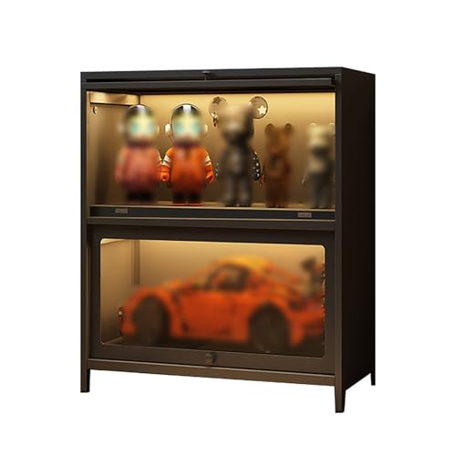 Vitrinen für Sammlerstücke, Glasregal-Display, Kuriositätenkabinett, schwarzes bodenstehendes Bücherregal aus Glas, Trophäenschrank, für Wohnzimmer und Arbeitszimmer (Farbe: Grau, Größe: 70 x 35 x 73 Vitrinen für Sammlerstücke, Glasregal-Display, Kuriositätenkabinett, schwarzes bodenstehendes Bücherregal aus Glas, Trophäenschrank, für Wohnzimmer und Arbeitszimmer (Farbe: Grau, Größe: 70 x 35 x 73 von MESCXTY