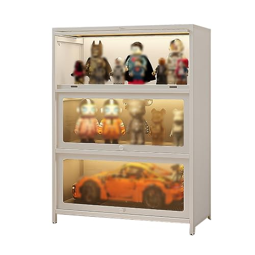 Vitrinen für Sammlerstücke, Glasregal-Display, Kuriositätenkabinett, schwarzes bodenstehendes Bücherregal aus Glas, Trophäenschrank, für Wohnzimmer und Arbeitszimmer (Farbe: Weiß, Größe: 70 x 35 x 106 Vitrinen für Sammlerstücke, Glasregal-Display, Kuriositätenkabinett, schwarzes bodenstehendes Bücherregal aus Glas, Trophäenschrank, für Wohnzimmer und Arbeitszimmer (Farbe: Weiß, Größe: 70 x 35 x 106 von MESCXTY