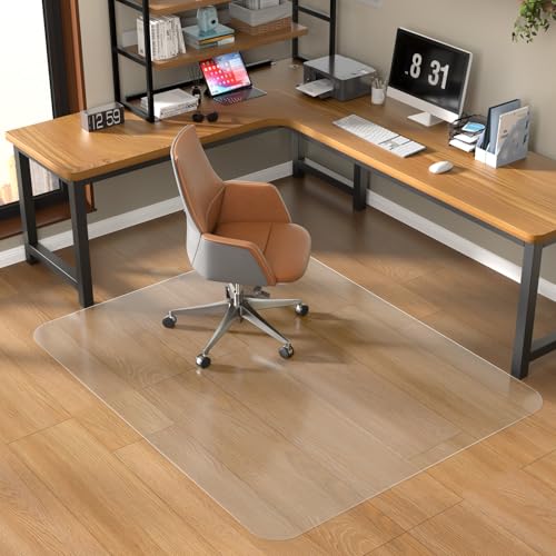MESHDO Bürostuhlmatte für Hartholzböden, Schreibtischstuhlmatte für harte Böden, transparenter PVC-Bodenschutz für Zuhause und Büro, Bodenmatte, kann nicht auf Teppich verwendet werden von MESHDO