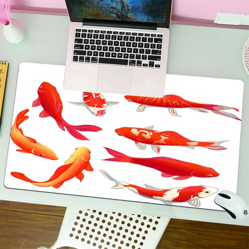 MESHIZIY Gaming-Mauspad, Computer-Tastatur, Mauspad, Schreibtischunterlage, weiche, glatte Oberfläche und rutschfeste Gummiunterseite, Koi-Fisch, legendäres Koi-Fischband, chinesisches Symbol für MESHIZIY Gaming-Mauspad, Computer-Tastatur, Mauspad, Schreibtischunterlage, weiche, glatte Oberfläche und rutschfeste Gummiunterseite, Koi-Fisch, legendäres Koi-Fischband, chinesisches Symbol für von MESHIZIY