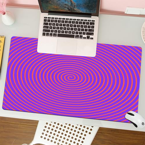 MESHIZIY Mauspad (400 × 900 MM) Verlängertes großes Mauspad Schreibtischauflage, rutschfeste Gummibasis, Gaming-Mauspad XLPsychedelisch, Hypnotisches Spiralmuster Zauberthema Bild Optische Täuschun von MESHIZIY