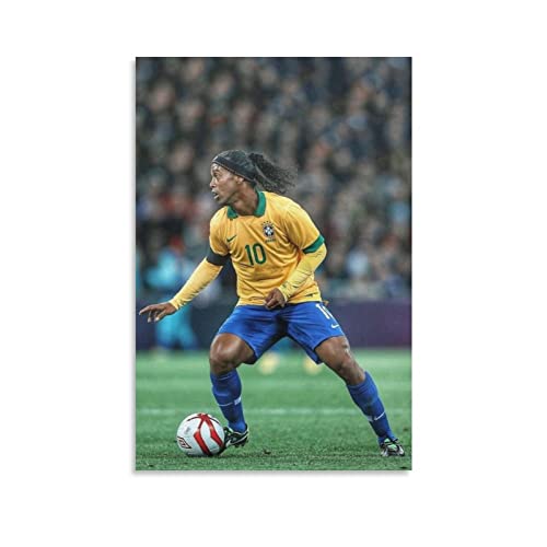 MESIN Ronaldinho Gaucho Fußballspieler Poster (4) Poster Malerei Leinwand Wandkunst Wohnzimmer Poster Gemälde 50 x 75 cm von MESIN