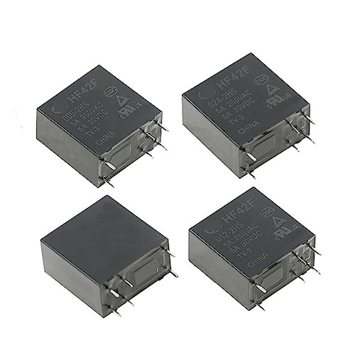 MESKEL 5 Stück HF42F -005 012 024-2HS 5A 6Pin 250VAC Relais FTR-F4AK024T F4AK024T HF42F-012-2HS Relais 5V 12V 24VDC (Size : HF42F-024-2HS) von MESKEL