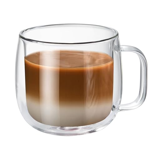 MESNEY Doppelwandige Kaffeegläser, Latte Macchiato Gläser 300ml, Isolierte Teetasse, Hitzebeständiges Borosilikatglas, Perfekt für Cappuccino, Kaffee, Tee von MESNEY