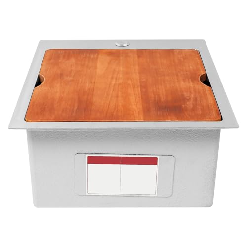 Küchenspüle mit Einzelbecken, L 43 x B 48 x H 21 cm, Edelstahl-Spülbecken mit Schneidebrett und Geschirrständer, Handvorbereitungsbecken für Zuhause, Bar, Waschküche, Restaurant Küchenspüle mit Einzelbecken, L 43 x B 48 x H 21 cm, Edelstahl-Spülbecken mit Schneidebrett und Geschirrständer, Handvorbereitungsbecken für Zuhause, Bar, Waschküche, Restaurant von MESOVFCA