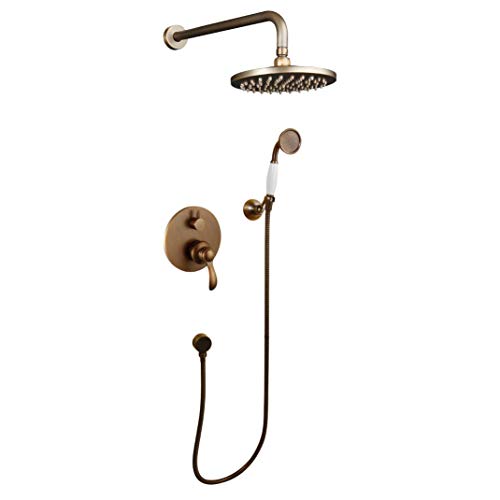 Vintage Retro Antik Messing Badezimmer Regendusche Wasserhahn Set Mischbatterie Wandhalterung 20,3 cm Regenduschkopf Handbrause Mischbatterie Duschsystem Set mit Duschkopf und Brauseschlauch Vintage Retro Antik Messing Badezimmer Regendusche Wasserhahn Set Mischbatterie Wandhalterung 20,3 cm Regenduschkopf Handbrause Mischbatterie Duschsystem Set mit Duschkopf und Brauseschlauch von MESOVFCA