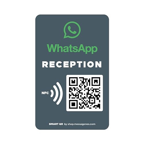 MESSAGENES | WhatsApp QR und NFC Personalisierbar | Kundendienst | 1 Stück Aufkleber Größe NFC Karte | Verbinden Sie Ihre Kunden mit WhatsApp | Empfangslösung MESSAGENES | WhatsApp QR und NFC Personalisierbar | Kundendienst | 1 Stück Aufkleber Größe NFC Karte | Verbinden Sie Ihre Kunden mit WhatsApp | Empfangslösung von MESSAGENES