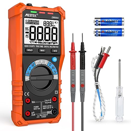 Digital Multimeter MESTEK AC/DC Spannungsprüfer Strommessgerät Messgerät Voltmeter Auto-Range True RMS misst Spannung Strom Ampere Volt Hz Ohmmeter Diode Widerstand Kapazität Temperatur Batterie NCV Digital Multimeter MESTEK AC/DC Spannungsprüfer Strommessgerät Messgerät Voltmeter Auto-Range True RMS misst Spannung Strom Ampere Volt Hz Ohmmeter Diode Widerstand Kapazität Temperatur Batterie NCV von MESTEK