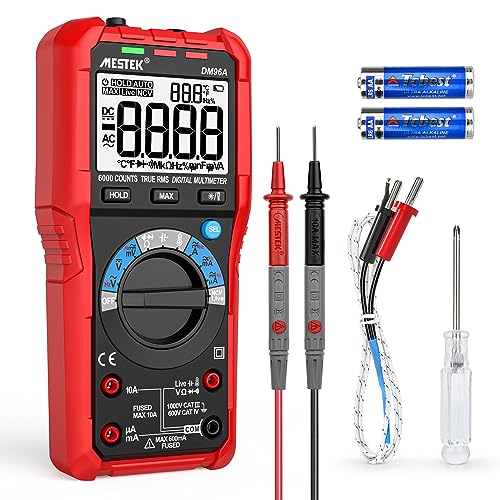 Digital Multimeter MESTEK AC/DC Spannungsprüfer Strommessgerät Messgerät Voltmeter Auto-Range True RMS misst Spannung Strom Ampere Volt Hz Ohmmeter Diode Widerstand Kapazität Temperatur Batterie NCV von MESTEK