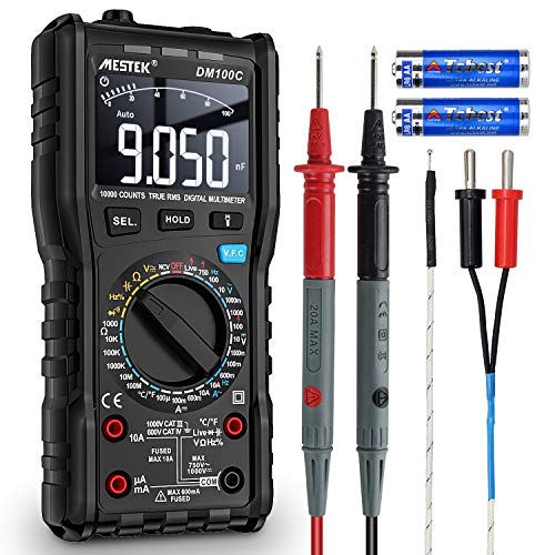 Digital Multimeter Spannungsprüfer AC DC Strommessgerät Stromzähler MESTEK Auto/Manueller Bereich Trms NCV VFC Ampere Volt Ohm Hz Dioden Widerstand Frequenz Kapazität Temperatur Batterietester von MESTEK