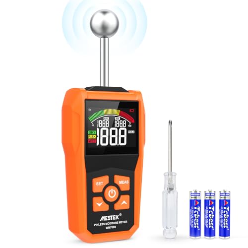 Feuchtigkeitsmessgerät MESTEK Feuchtigkeitsmesser Feuchtemessgerät Wand mit Farb-LCD Akustischem Alarm für Wände Holz Mauerwerk Putz Baustoffe Beton Baufeuchte Wohnwagen 20-40mm Analysetiefe von MESTEK