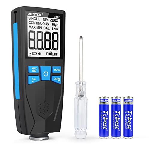 Schichtdickenmessgerät Lackschichtenmesser MESTEK Lacktester 0-1500um mit LCD-Display 2 Messmodi Hoch/Tief Alarm zur Lackdicke von Autos, Geräten, Computern und Schränken von MESTEK