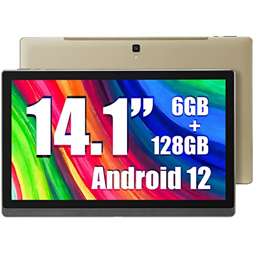 MESWAO Tablets MES-B1, 14.1 Zoll Android 12 Tablet mit 1920 * 1080 IPS HD Großes Display, 6GB/128GB, 512G-Expandieren, und 10000mAh Akku - Ideal für Produktivität, Unterhaltung und Bildung von MESWAO