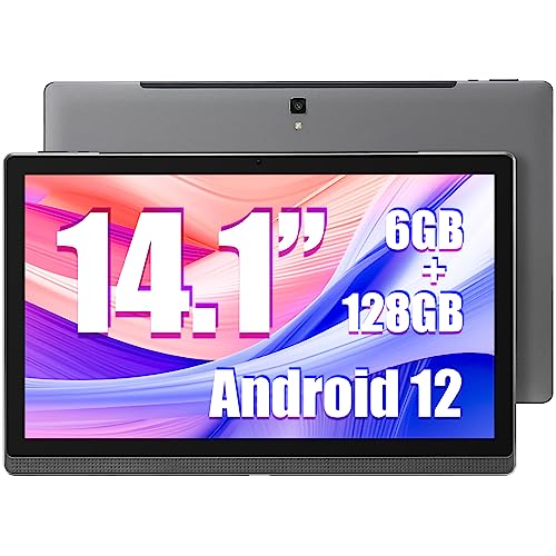 MESWAO Tablets MES-B1, 14.1 Zoll Android 12 Tablet mit 1920 * 1080 IPS HD Großes Display, 6GB/128GB, 512G-Expandieren, und 10000mAh Akku - Ideal für Produktivität, Unterhaltung und Bildung von MESWAO