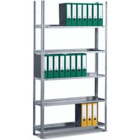 META Aktenregal GF, einseitig, ohne Abdeckboden, verzinkt, HxBxT 1.850 x 750 x 300 mm von META