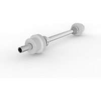 Kabeltrommelachse mit Zentrierstücken und Kunststoffrollen für META MULTIPAL Kabeltrommelregal, Durchmesser 60,3 mm, für Fachbreite 1.300 mm von META