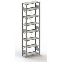 META Regalbau 178473 Aktenregal-Grundmodul (B x H x T) 806 x 2500 x 336mm Stahl verzinkt Verzinkt Me von META Regalbau