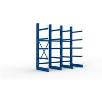 META Komplettpaket Schwerlast-Kragarmregal, einseitig, Tragkraft pro Arm 505 kg, HxBxT 3.000 x 3.090 x 1.355 mm, 4 Ständer von META
