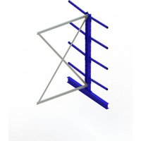 Meta Kragarmregal Anbau IPE120 doppelseitig 2000 x 1300 x 1200 mm Enzianblau + 8 Armen je Ständer von META