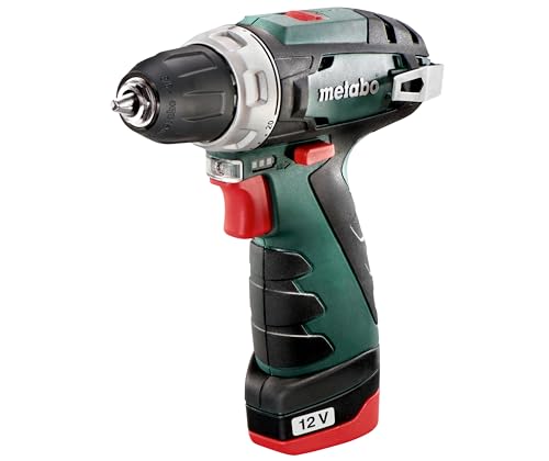 Metabo PowerMaxx BS Basic Akku-Bohrschrauber 12V 2x Li-Ion- Ladegerät LC 12- Kunststoffkoffer - 600984500 von metabo