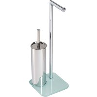 Handtuchständer mit Toilettenbürstenhalter bodenstehender toilettenpapierhalter aus Glas mod Zero von IDRALITE
