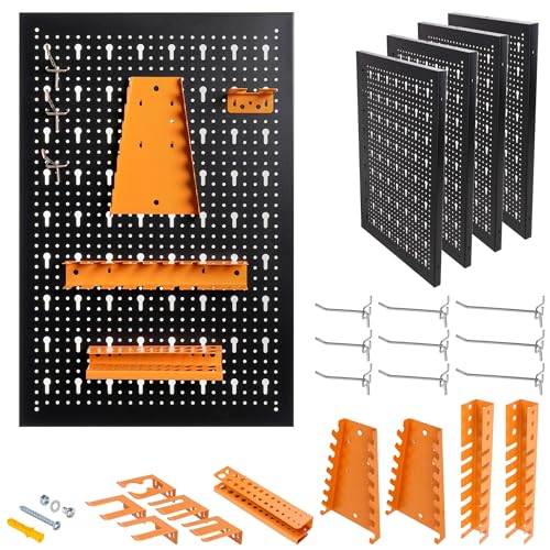 METALLMOBELL – Werkzeugwand Metall 160x60x2 cm, 4 Lochplatten 40x60x2 cm, Haken und Halterungen, Lochwand Werkstatt, Werkzeugwand Metall Lochwand, Werkstatt Zubehör, Lochwand Büro -HPTH001 von METALL MÖBELL WORKBENCH & TOOLS