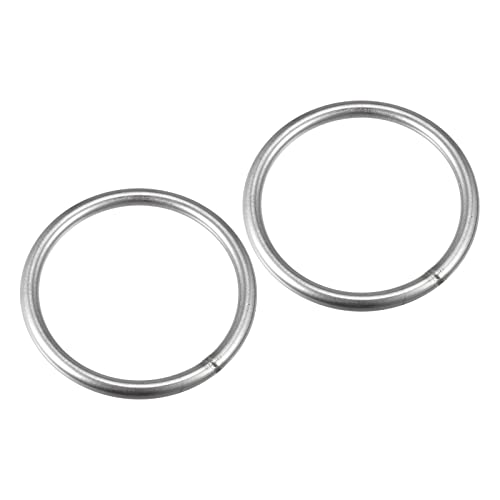 METALLIXITY 2Stk 304 Edelstahl O Ringe 120mm 10mm Geschweißt Rund Ring für Hängende Objekte von METALLIXITY