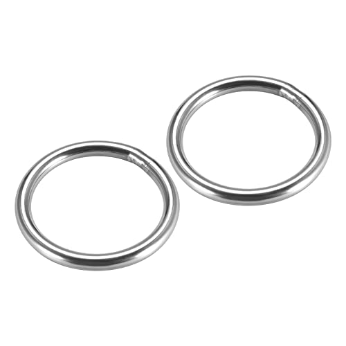 METALLIXITY 2Stk Edelstahl O Ringe 50mm 5mm Geschweißt Rund Ring für Hängende Objekte von METALLIXITY