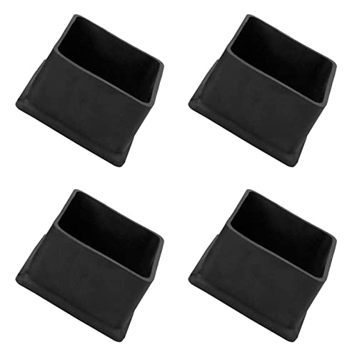 METALLIXITY 4Stk Stuhlbeine Ende Abdeckung (50mmx50mm) Quadrat PVC Möbel Füße Kappen Bodenschutz - für Sofa Tisch Terrassen Stühle Schwarz von METALLIXITY
