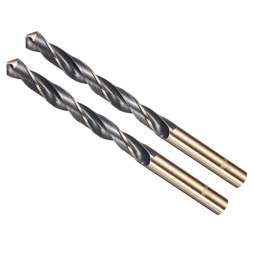 METALLIXITY Bohrer (10mm) 2Stk, 4341 HSS Spiralbohrer, Gerader Schaft, 118° Schwarz-Gold-Finish für Kupfer Aluminium Holz Kunststoff Mittelhartmetall von METALLIXITY