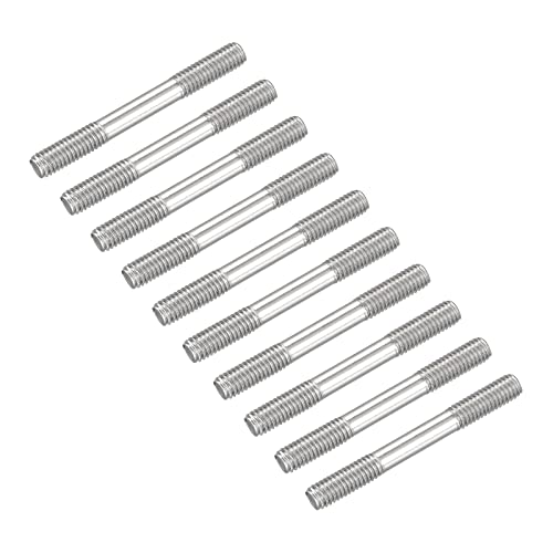 METALLIXITY Doppelseitige Stiftschrauben (M6-Gewinde 50 mm Länge) 20 Stück, 304 Edelstahl-Doppelgewindebolzen – für die Hauswartung von METALLIXITY