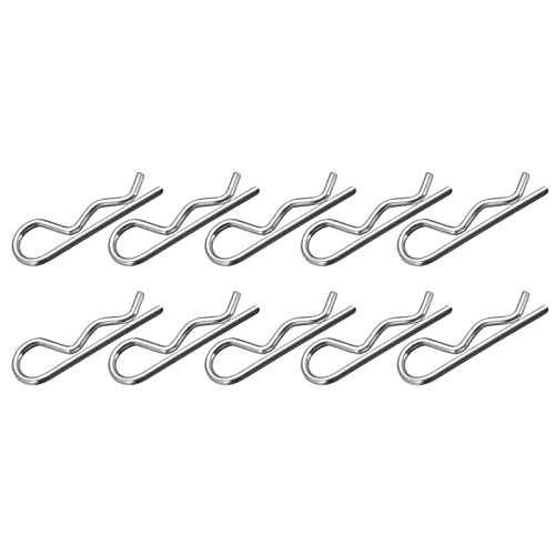 METALLIXITY Federstecker (1.8mm x 32mm) 20Stk Karbonstahl R Geformt Feder Clip Pins für Hitch Pin Schloss Systems Silberton von METALLIXITY
