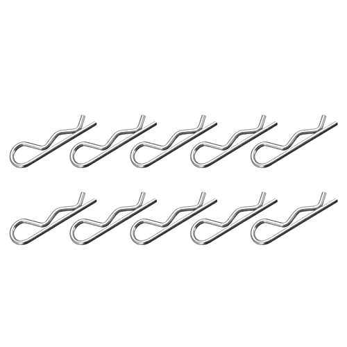 METALLIXITY Federstecker (2.5mm x 45mm) 50Stk Karbonstahl R Geformt Feder Clip Pins für Hitch Pin Schloss Systems Silberton von METALLIXITY