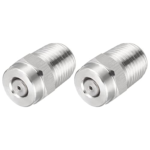 METALLIXITY Hoch Druckreiniger Düse (1/4NPT 1.2mm/3/64") 2Stk 304 Edelstahl 0 Grad Flach Ventilator Sprühkopf - für Haus Küche Garten von METALLIXITY