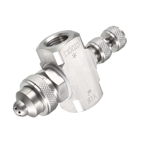 METALLIXITY Luft Zerstäubungs Düse (78mm/3.07") 1Stk Edelstahl Stahl 1/4 BSPT 70 Grad Rund Spray Düse - zur Rost Entfernung Silber von METALLIXITY