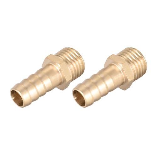 METALLIXITY Messing Schlauch Steckverbindung Fitting (M14-1.5 Stecker x 10mm Steckanschluss) 2Stk Schlauch Rohr Anschluss - für Kraftstoff Luft Wasser Öl Gas von METALLIXITY