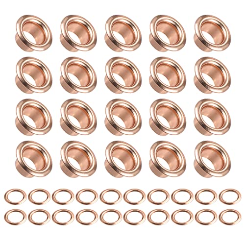 METALLIXITY Ösen mit Unterlegscheiben (11 x 6 x 5mm) 300Pack Eisen Öse Kit Galvanisierung - für Leder Segeltuch Kleidung Basteln Handwerke Herstellung Rose Ton von METALLIXITY