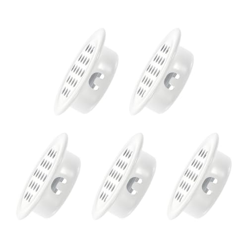 METALLIXITY Runde Lüftungsgitter (Passend für 25mm/0,98" Durchmesser) 5 Stück, Edelstahl Kreis Soffit Luftstrom Gitter Wandgitter Abdeckung - für Schränke Kleiderschrank Schuhkarton, Weiß von METALLIXITY