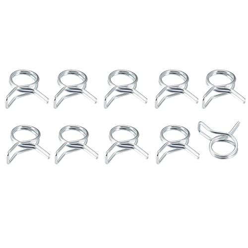 METALLIXITY Schlauchschelle (13mm/0.51") 10 Stück, Doppeldraht-Federstahlklammern - für (13.5mm bis 14.5mm/0.53" bis 0.57") OD Home Garden Schlauchrohrbefestigung von METALLIXITY