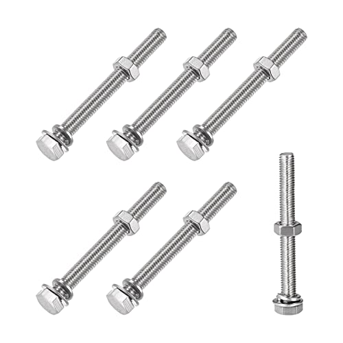 METALLIXITY Sechskant Kopf Schrauben Bolzen Muttern Flach und Schloss Unterlegscheiben Kit (M8x70mm) 6Set 304 Edelstahl Sortiment Kit - für Hausgerät von METALLIXITY