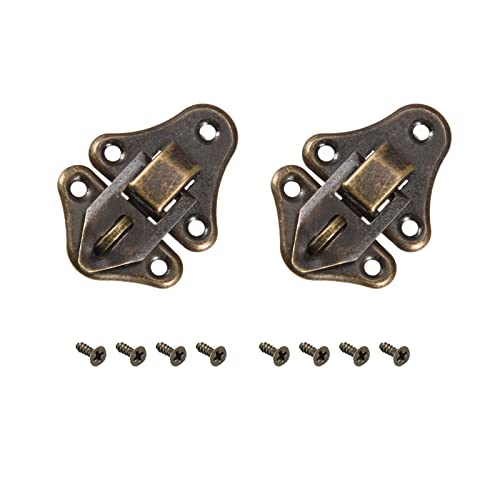 METALLIXITY Toggle Fang Schloss (33mm x 23mm) 2Stk Eisen-Haspenschlösser - für Schränke Boxen Koffer Bronze Ton von METALLIXITY