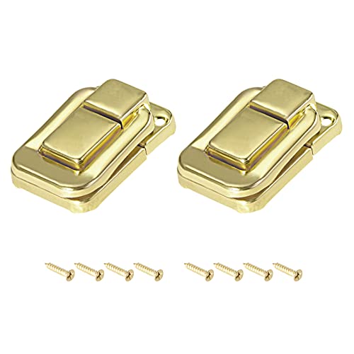 METALLIXITY Toggle Fang Schloss (38mm x 25mm) 2Stk Eisen-Haspenschlösser - für Schränke Boxen Koffer Licht Gold von METALLIXITY
