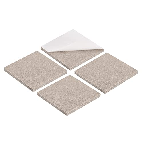 METALLIXITY Viereckig Filz Möbelpolster (3.3" x 3.3" x 0.2") 4Stk SelbstklebendBeschützer - für Haus Schrank Schrank Bettfüße Beige von METALLIXITY