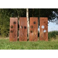 Hingucker Pusteblume Allium Sichtschutz 3 Verschiedene Varianten Windschutz Edelrost Erdspieße Stabil Rost von METALLKUNSTHANDWERK