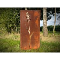 Hingucker Wunderschöne Stele 1Teilig Edelrost Hingucker Sichtschutz Gras Erdspieße Stabil Rost von METALLKUNSTHANDWERK