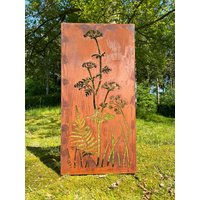 Hingucker Wunderschöne Stelen 1Teilig Rechts Edelrost Hingucker Sichtschutz Gras Wiese Mit Rahmen Erdspieße Sehr Stabil Rost Patina von METALLKUNSTHANDWERK