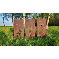 Hingucker Wunderschöne Stelen Meer 3Teilig Edelrost Hingucker Sichtschutz Rahmen Erdspieße Sehr Stabil Rost Patina Leuchtturm Möwen von METALLKUNSTHANDWERK